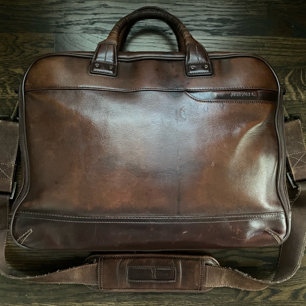 Johnston & Murphy Premium Leather Briefcase/Computer Bag